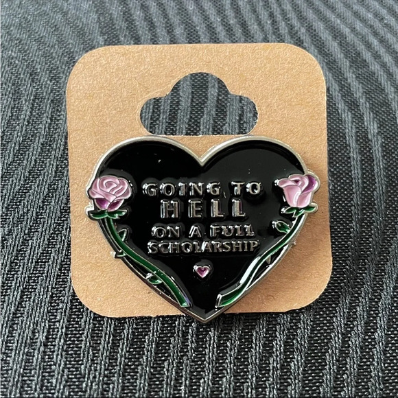 $5 Bundled Going To Hell On A One Way Scholarship Enamel Pin - Picture 1 of 1